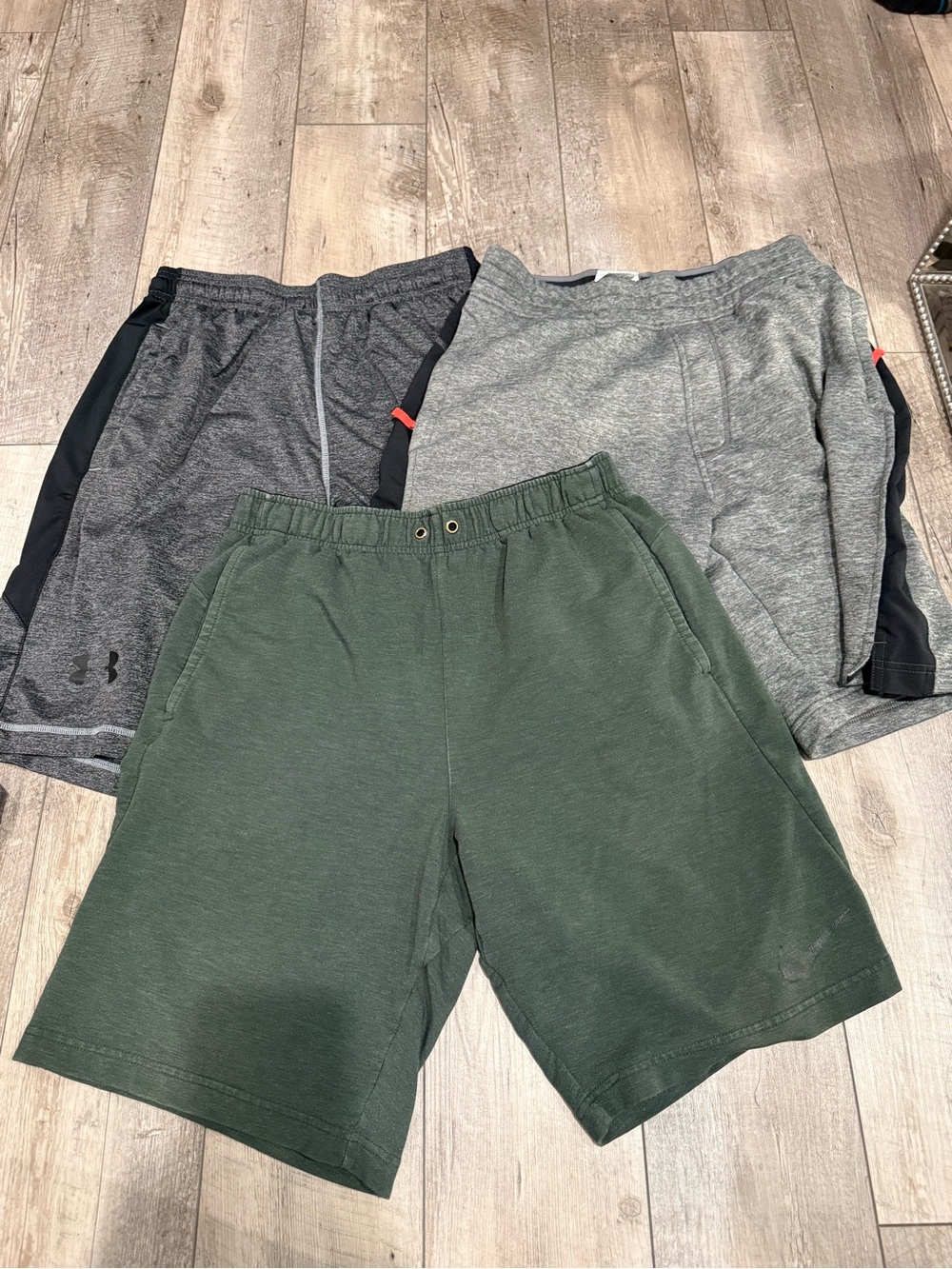 Men’s M Lot Gym Shorts: Nike + Under Armour pairs